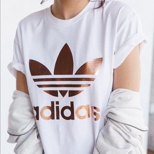 Adidas originals rose gold double logo tee